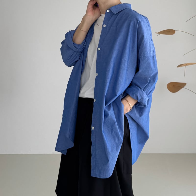 ORGANIC COTTON ROUGH MELLOW SHIRTS/MID SAX | ARGUE
