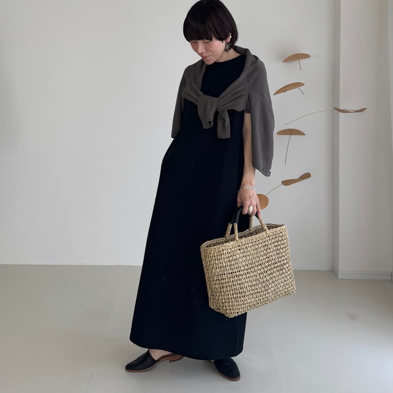 argue シアサッカー　ワンピース　SEERSUCKER DRESS SEERSUCKER DRESS /BLACK | ARGUE