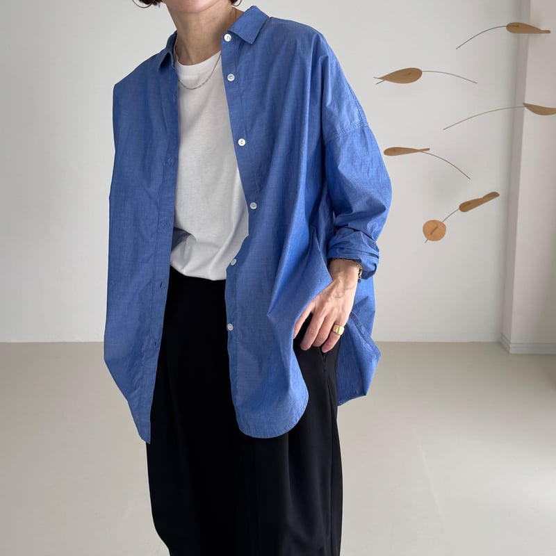 ORGANIC COTTON ROUGH MELLOW SHIRTS/MID SAX | ARGUE