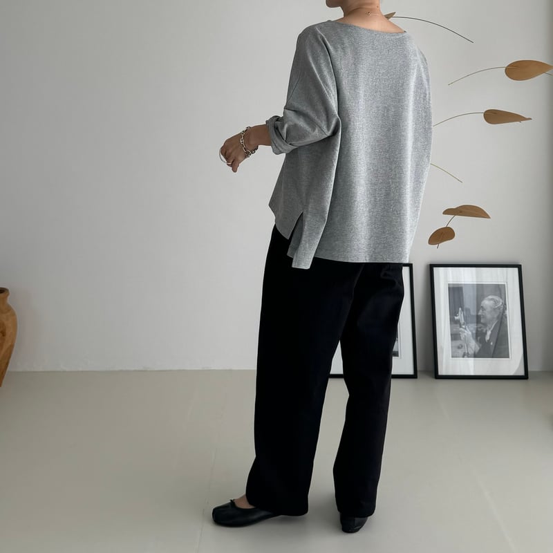 HIGHSOFTY COTTON JERSY WIDE PULLOVER/GRAY | ARGUE