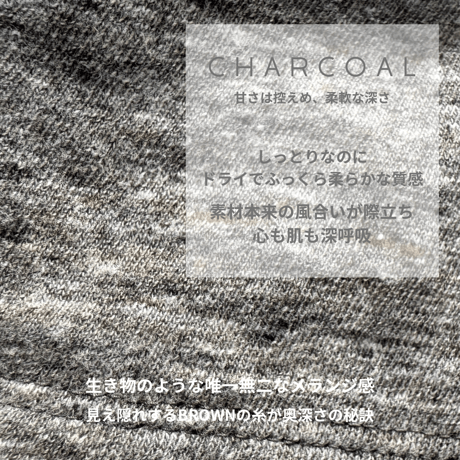 RAW MELANGE COTTON JERSEY   Layered Long T-shirt  【MOKU－ＣHACOAL】