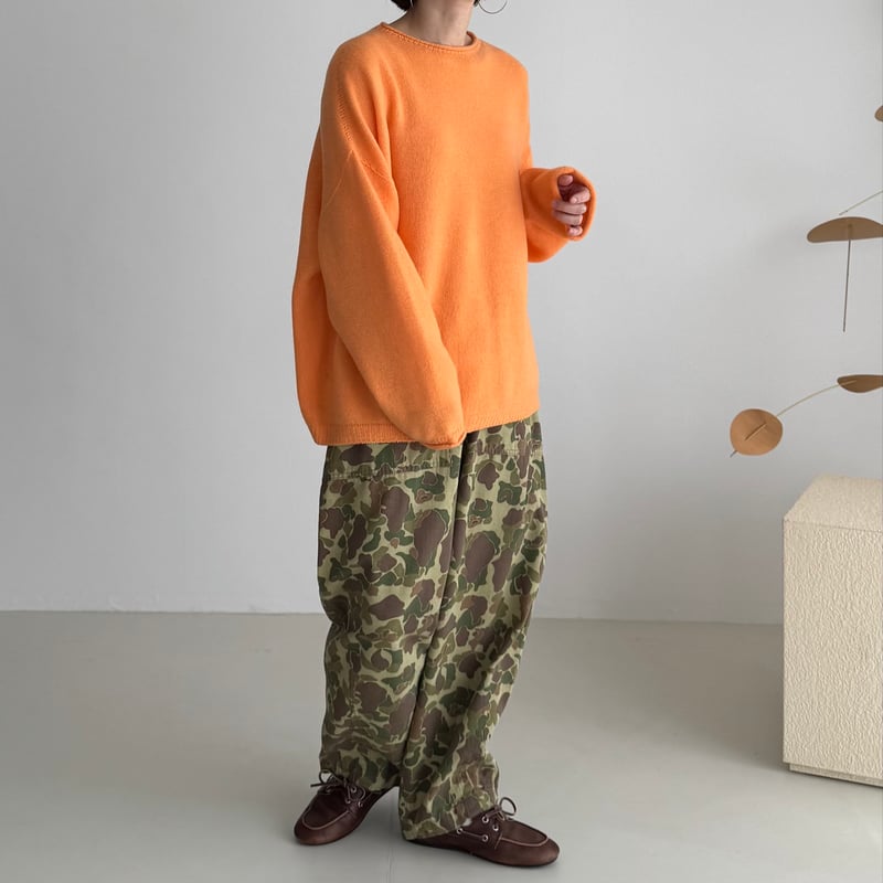 トップス ARGUE WOOL CASHMERE SWEAT-KNIT PULLOVER WOOL CASHMERE SWEAT-KNIT PULLOVER / APRICOT ORA