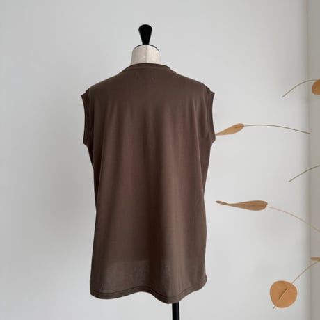 SUVIN GIZA PREMIUM POISE TANK TOP/OLIVE BROWN