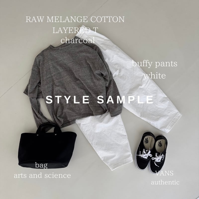 RAW MELANGE COTTON JERSEY Layered Long T-shir