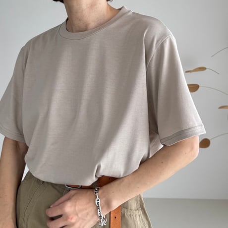 SUVIN GIZA PREMIUM POISE T-SHIRTS/NUDE BEIGE
