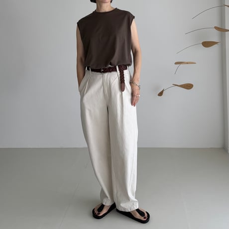 SUVIN GIZA PREMIUM POISE TANK TOP/OLIVE BROWN