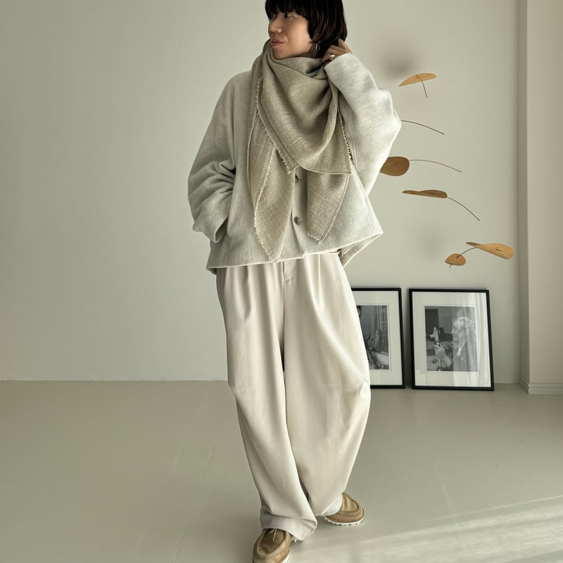 BISHU-WOOL SHAGGY SHORT JACKET COAT/CLAY | ARGUE