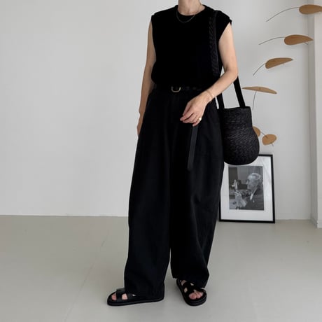 SUVIN GIZA PREMIUM POISE TANK TOP/BLACK