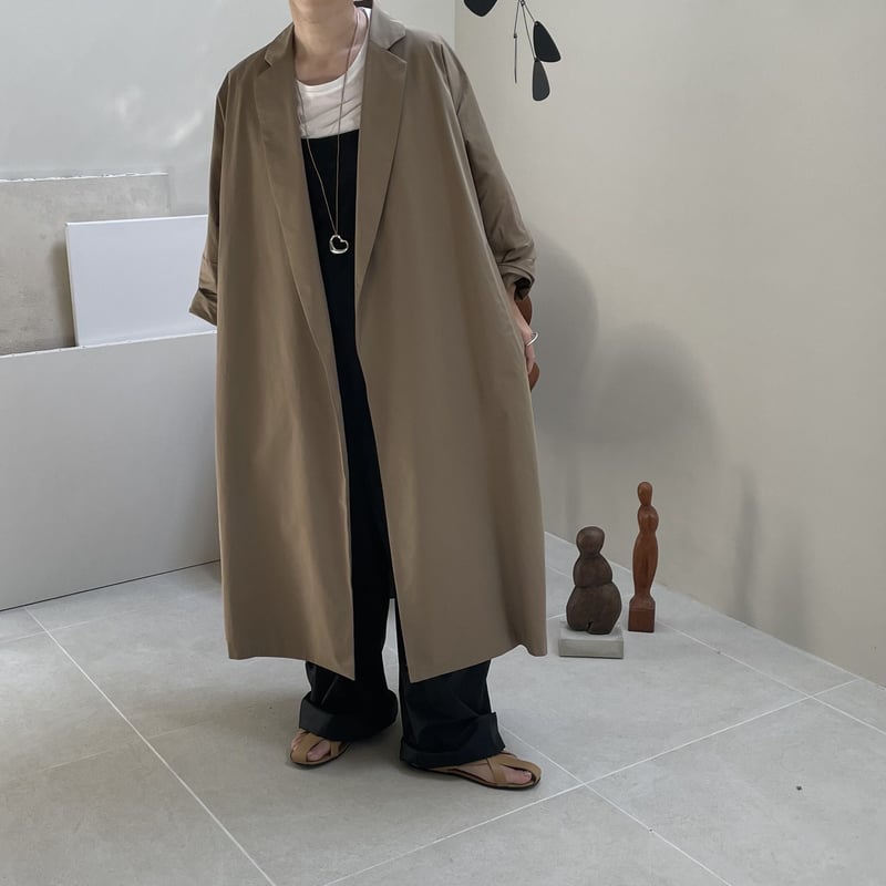 ジャケット・アウター argue ESSENTIAL WIDE OVER TRENCH COAT ESSENTIAL WIDE OVER TRENCH COAT/CAMEL BEIGE