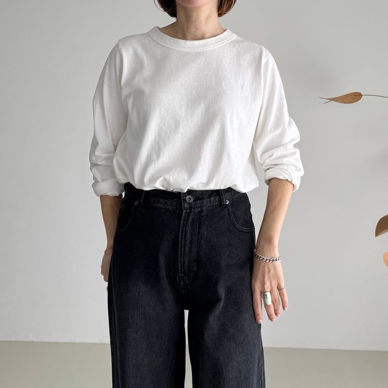 トップス ARGUE cotton relief T shirt COTTON RELIEF LT/BLACK | ARGUE