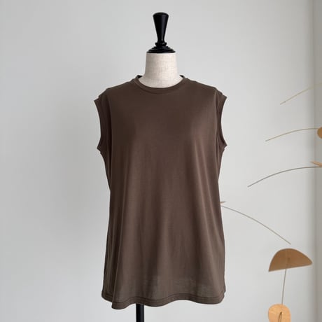 SUVIN GIZA PREMIUM POISE TANK TOP/OLIVE BROWN