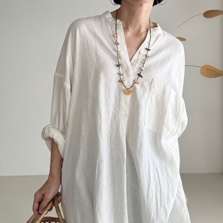 LINEN COTTON DENIM SHIRT TUNIC