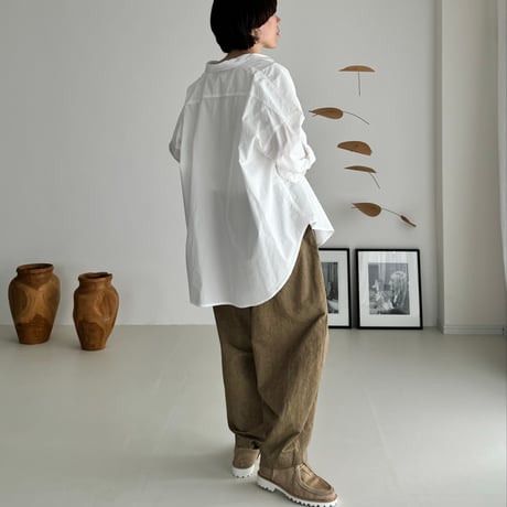 ORGANIC COTTON ROUGH MELLOW SHIRTS/WHITE