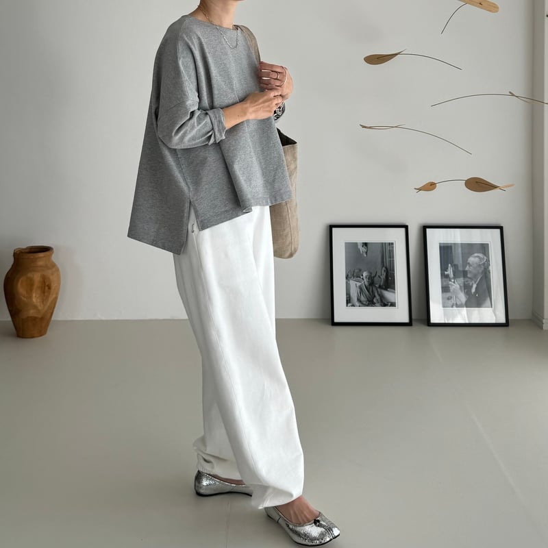 HIGHSOFTY COTTON JERSY WIDE PULLOVER/GRAY | ARGUE