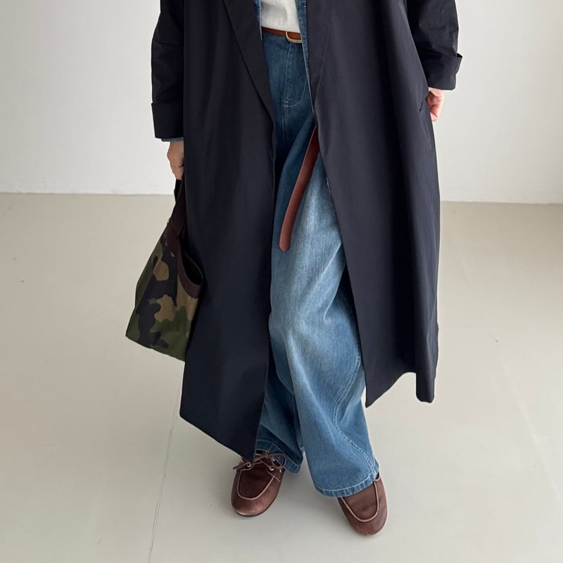 ESSENTIAL WIDE OVER TRENCH COAT/DARK NAVY |