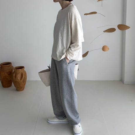 RAW MELANGE COTTON JERSEY   Layered Long T-shirt　【ECRU】
