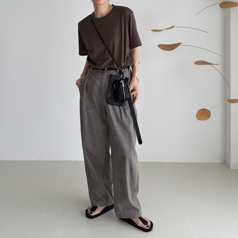 SUVIN GIZA PREMIUM POISE T-SHIRTS/OLIVE BROWN |