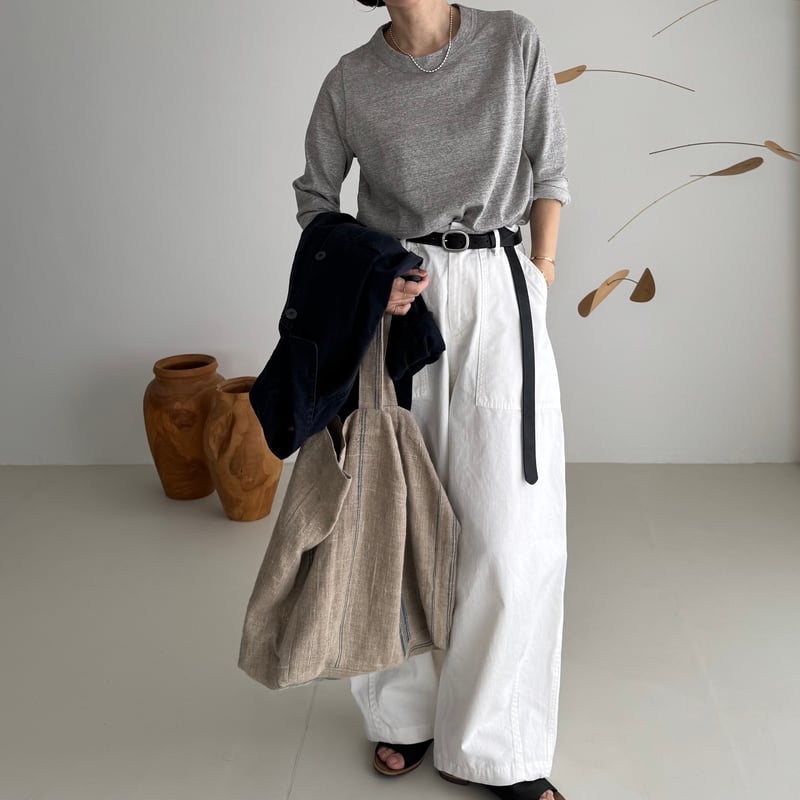 【ARGUE】COTTON RELIEF T/whiteサイズ2 COTTON RELIEF LT/GRAY | ARGUE