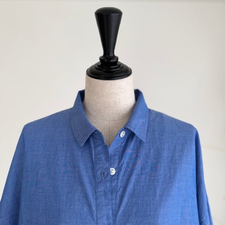 ORGANIC COTTON ROUGH MELLOW SHIRTS/MID SAX