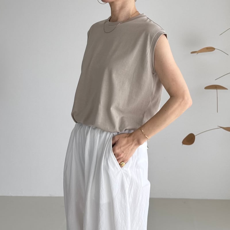SUVIN GIZA PREMIUM POISE TANK TOP/NUDE BEIGE |