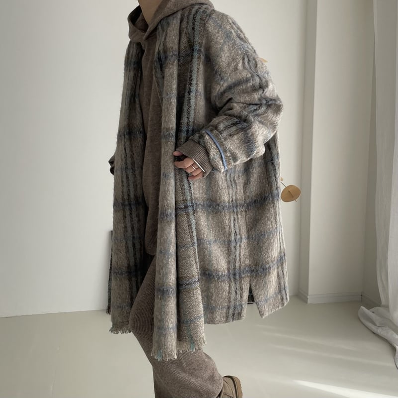 ALPACA WOOL SHAGGY SHAWL COAT | ARGUE