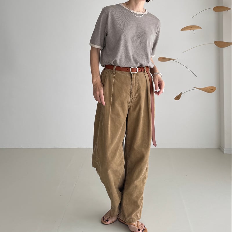 ORGANIC COTTON HEMP BORDER T-SHIRTS/GRAY | ARGUE