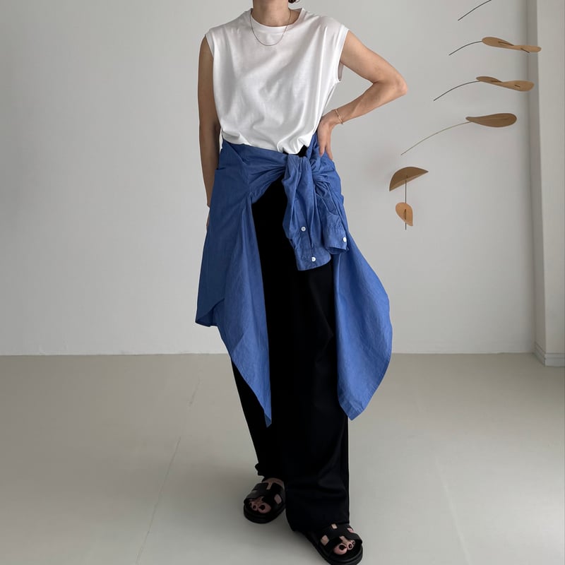トップス organic cotton rough mellow shirt ORGANIC COTTON ROUGH MELLOW SHIRTS/MID SAX | ARGUE