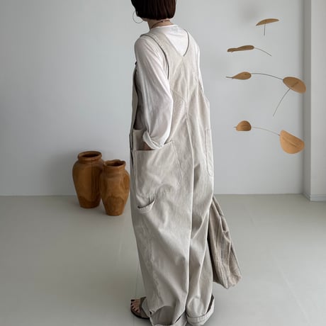 CORDUROY OVERALL / SAND BEIGE