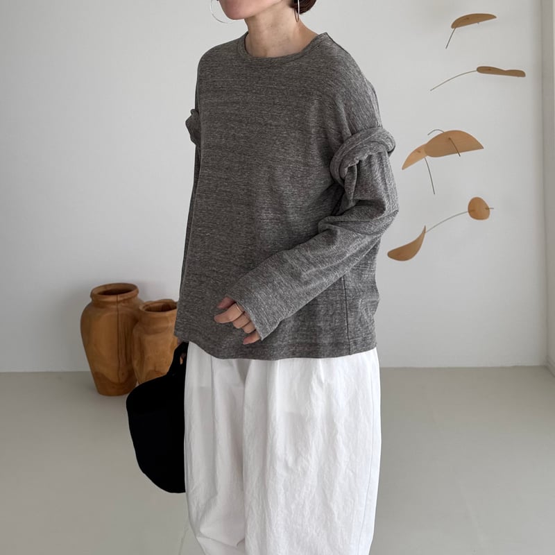 RAW MELANGE COTTON JERSEY Layered Long T-shir