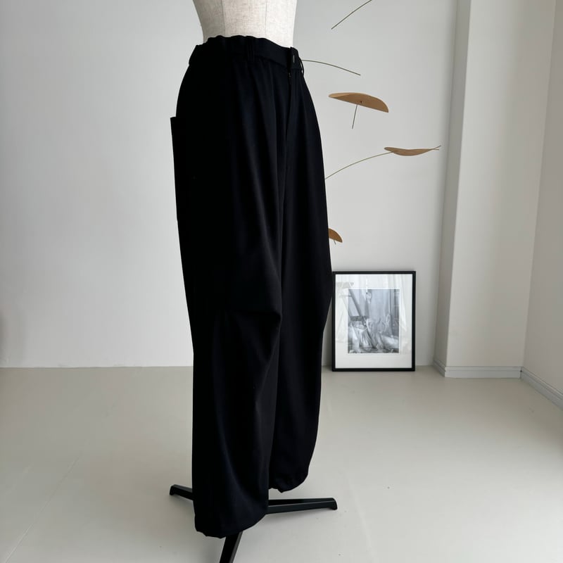 パンツ argue WOOL WIDE TUCK PANTS WOOL WIDE TUCK PANTS/BLACK | ARGUE