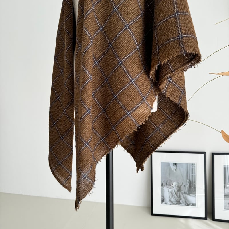 美品argue SQUARE WOOL GAUZE STOLE 【公式通販】