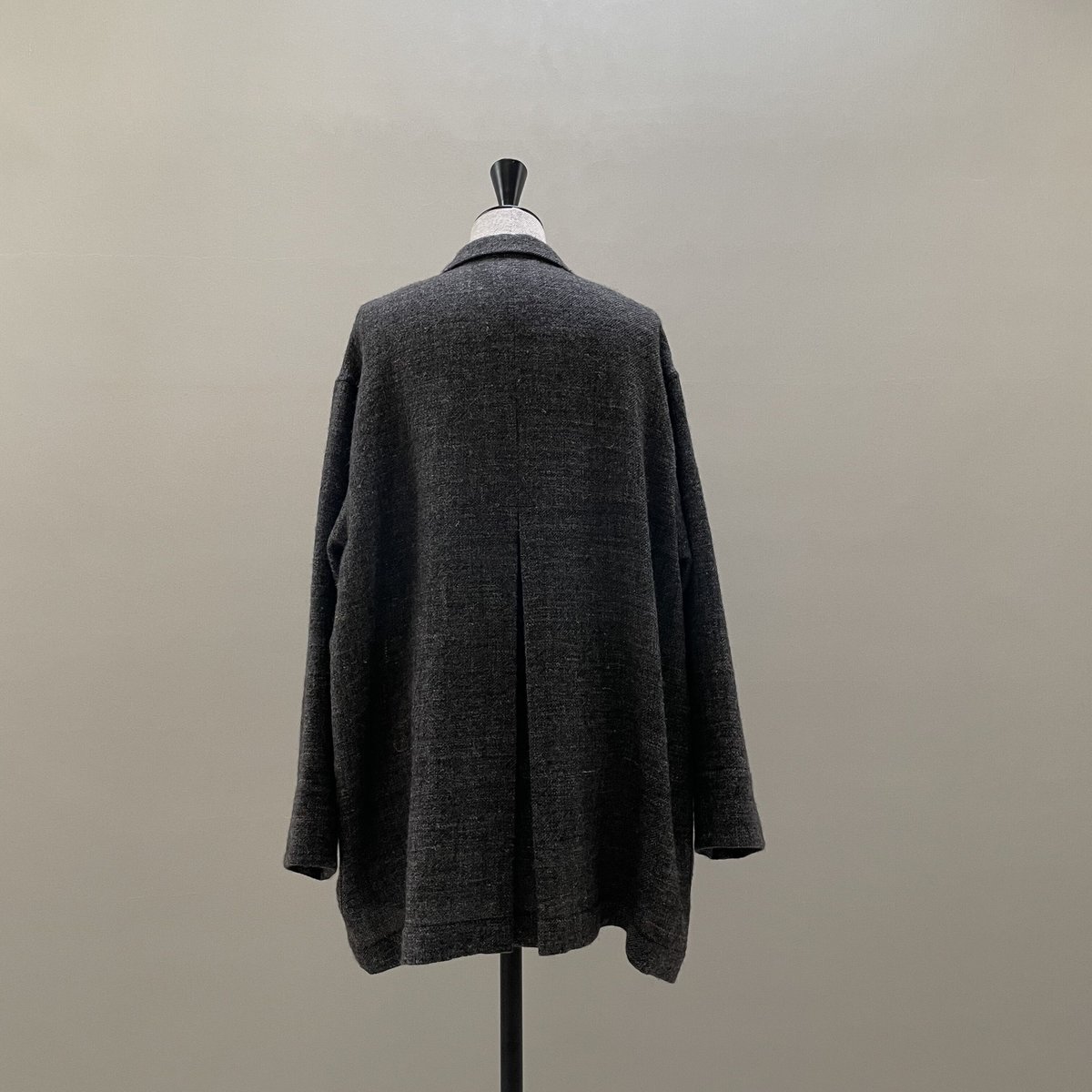 SHETLAND WOOL LINEN SOFT TWIST JACKET/DARK BROW...