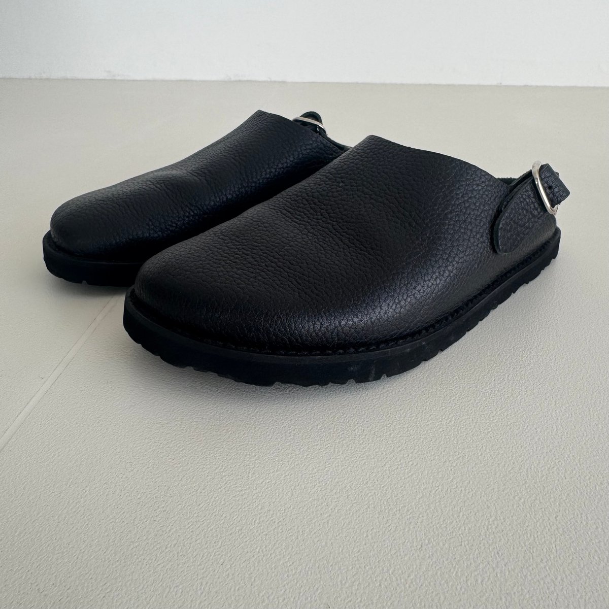 【未使用】udot × argue シューズ シュリンクレザー　25cm OBLIQUE SABO SHOES / SINGLE LETHER (BLACK) | ARGUE