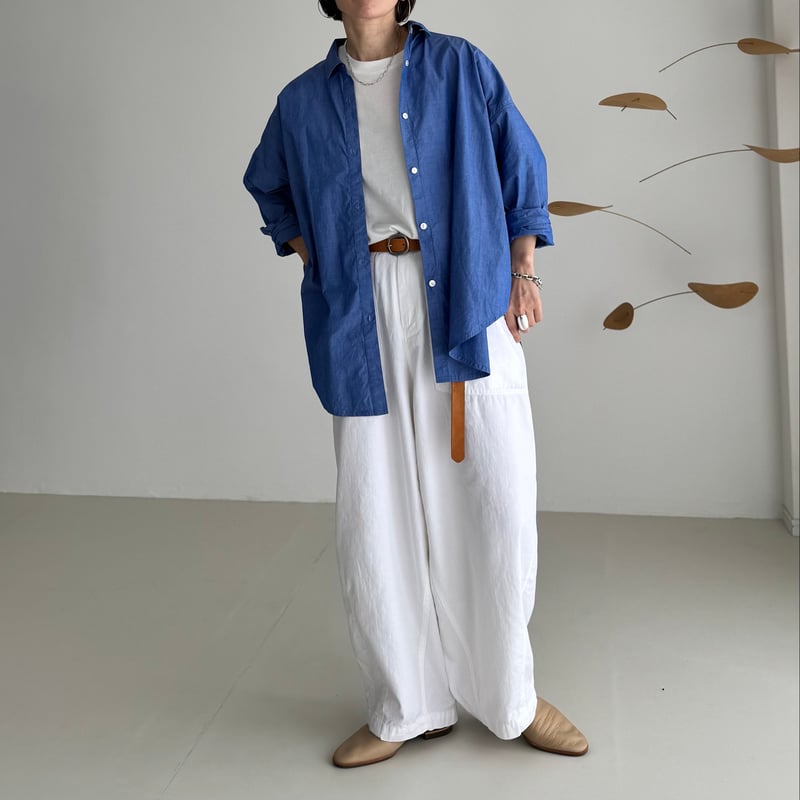 ORGANIC COTTON ROUGH MELLOW SHIRTS/MID SAX | ARGUE