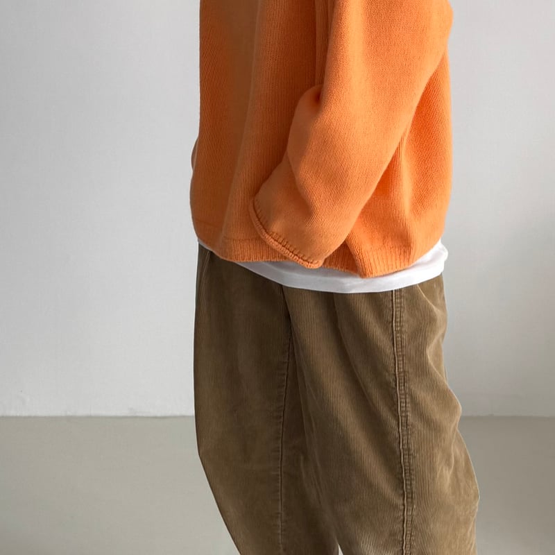 トップス ARGUE WOOL CASHMERE SWEAT-KNIT PULLOVER WOOL CASHMERE SWEAT-KNIT PULLOVER / APRICOT ORA