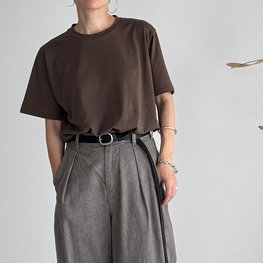 新品argue SUVINGIZA Tシャツ olive brown SUVIN GIZA PREMIUM POISE T-SHIRTS/OLIVE BROWN |