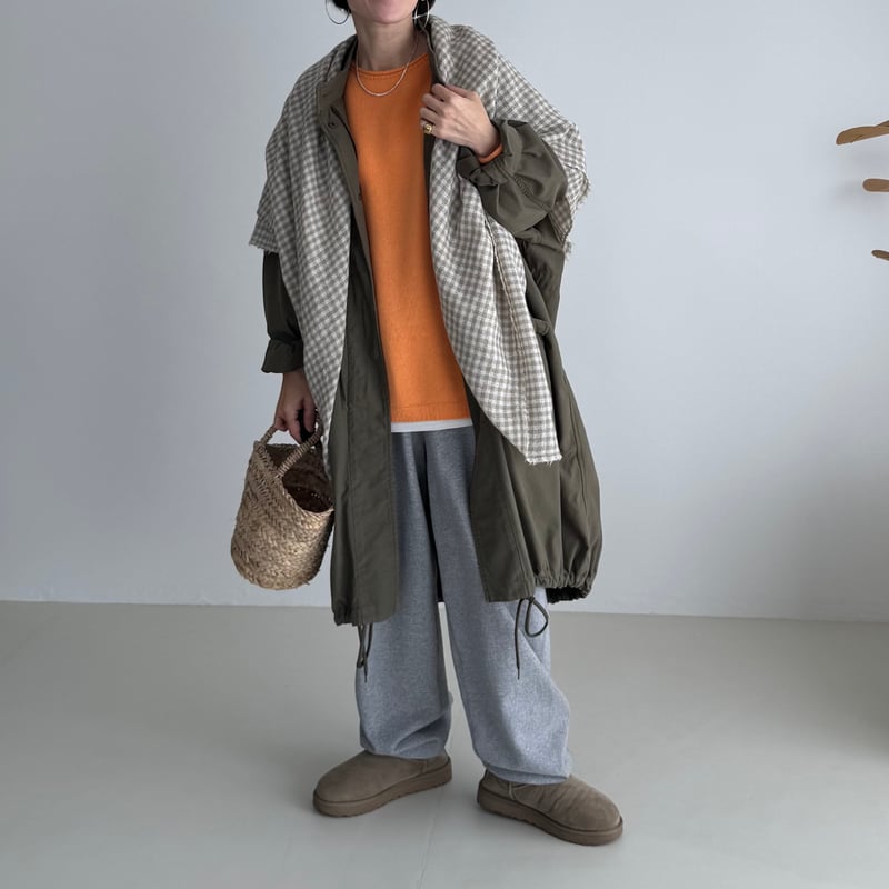 WOOL CASHMERE SWEAT-KNIT PULLOVER / APRICOT ORA