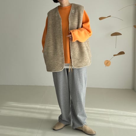LEYERED QUILTING＆WOOLBOA JUMPER