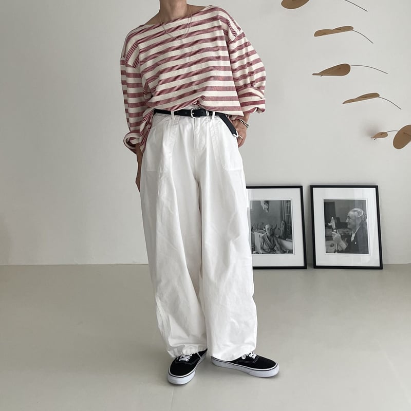 COTTON TWILL MOV PANTS/WHITE | ARGUE