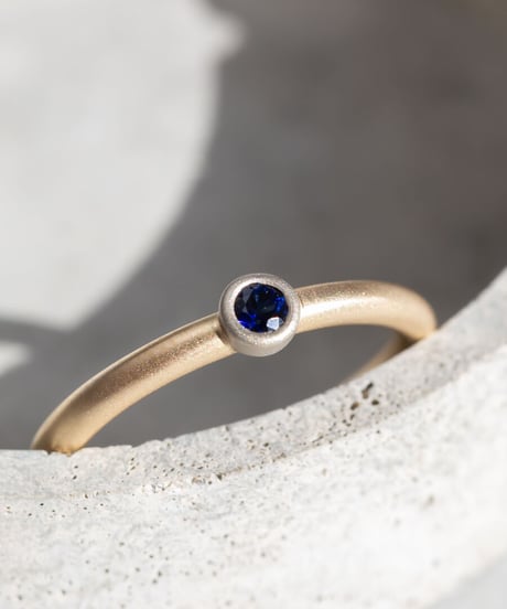 Sapphire SOLITAIRE  RING -K18-