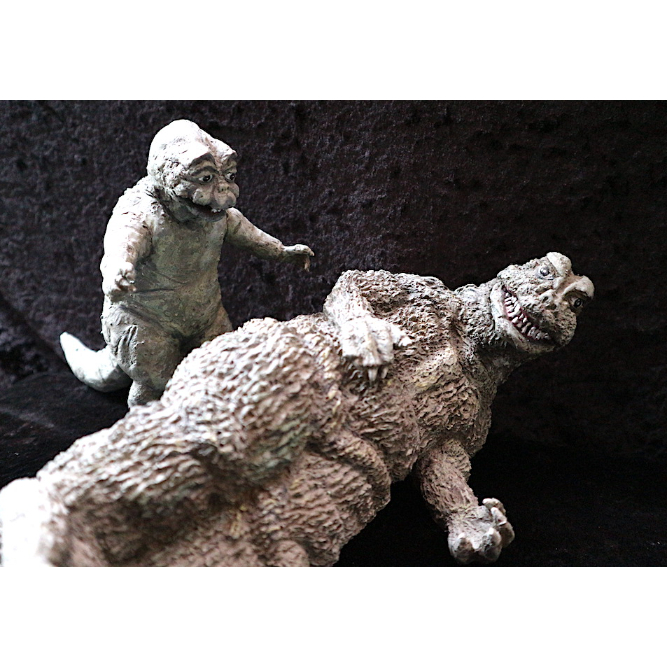 ゴジラ親子 ガレージキット てんつく工芸ゴジラミニラセット レジン