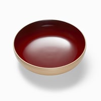 めぐる５寸深皿・白刷毛目/内朱