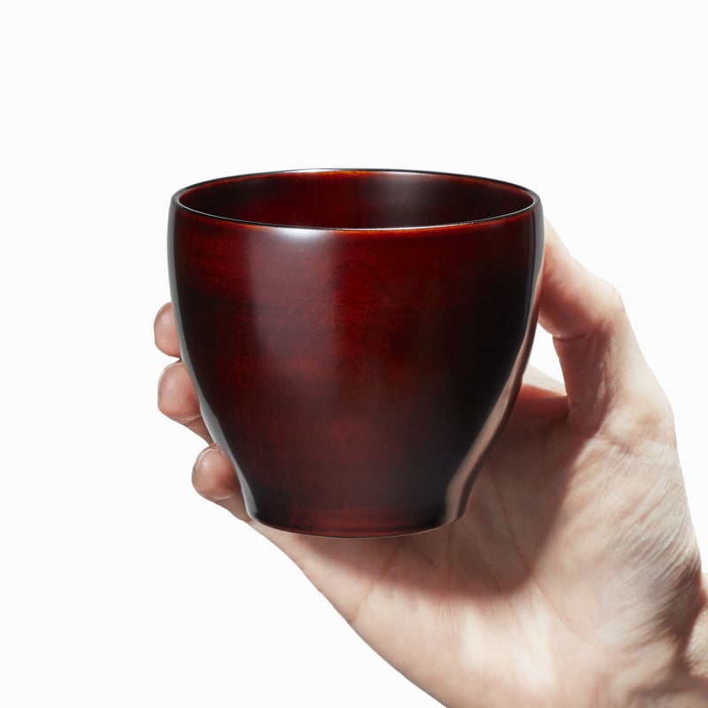 高月 赤色 漆器 カップ型 玉虫塗