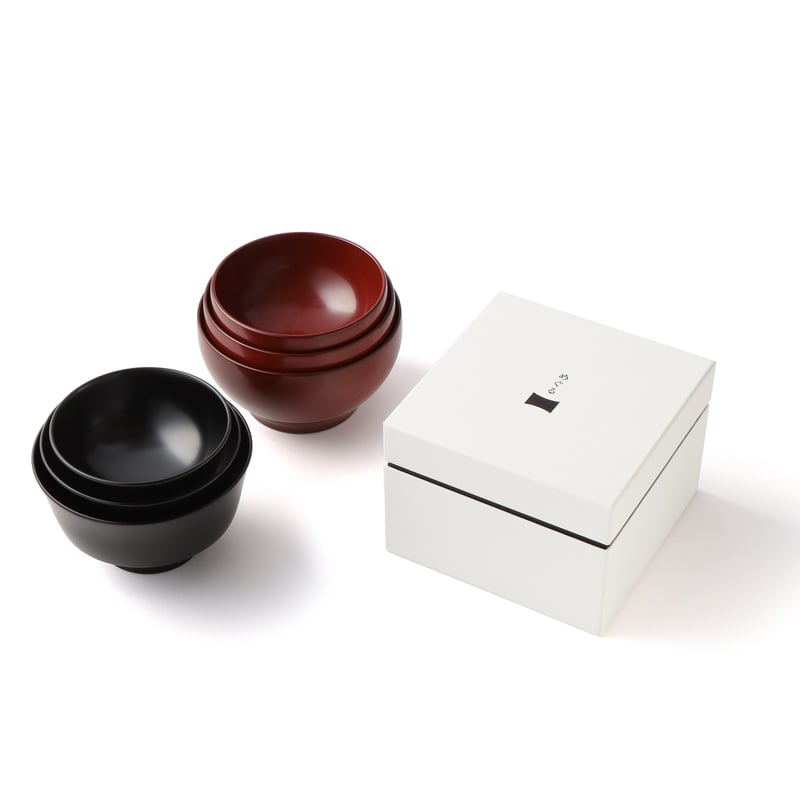 新品 会津漆器　めぐる 陶器製お椀 2個セット 木箱付き 会津漆器「めぐる」三つ組椀＜水平・日月＞第12季の予約受付スタート