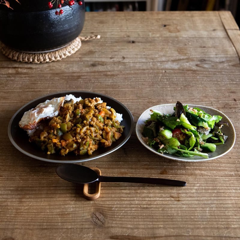 めぐる中皿（21cm）・鉄地 -新月- | 漆器「めぐる／めぶく」公式