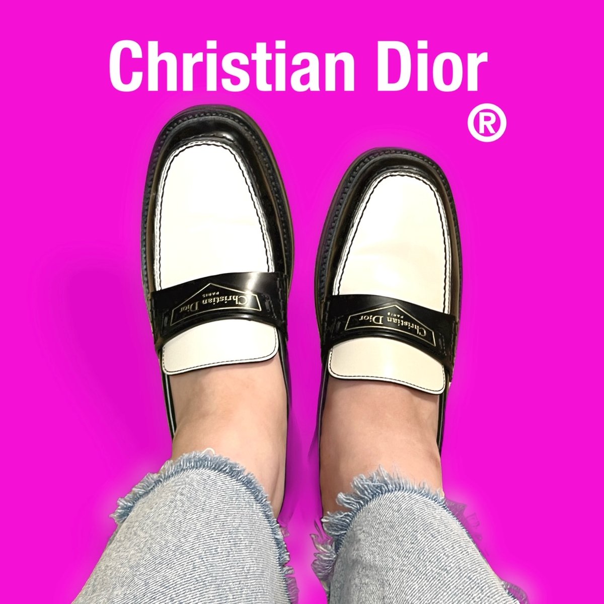 USED【Christian Dior】「BOY」バイカラーローファー 38 | マルアール