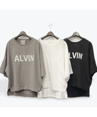 「ALVIN」ホログラムロゴ綿麻切替シャツ