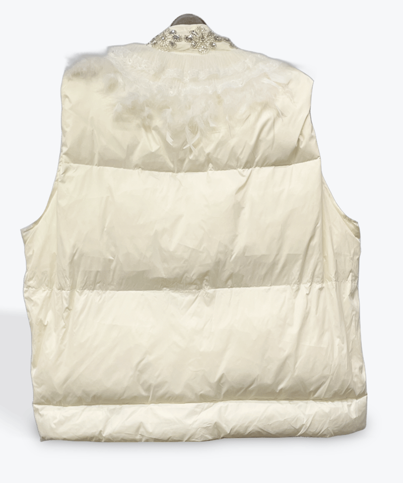 タグ付】IIROT フード付きホワイトダウンベスト