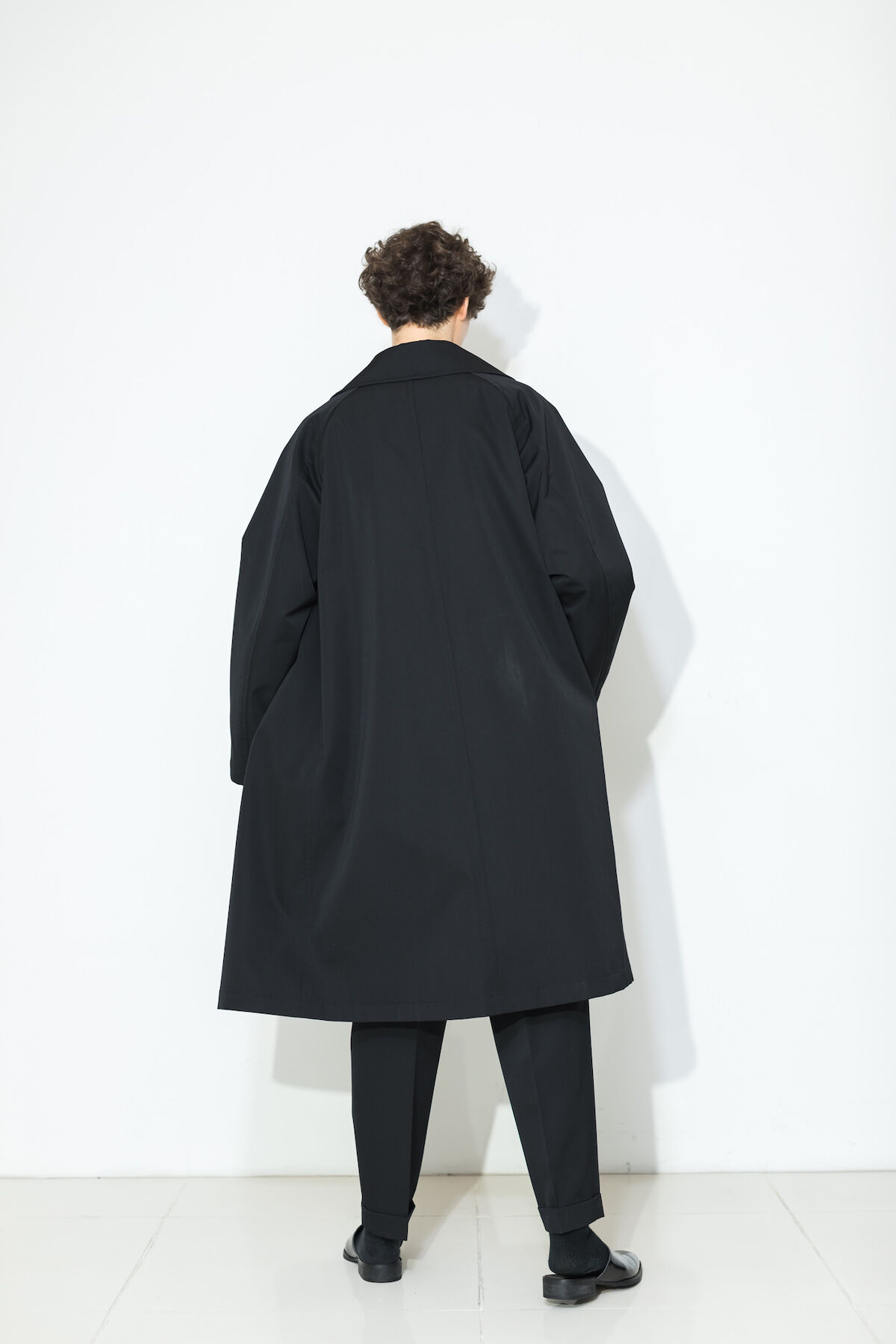 MBハイエンド尾州ウールタイロッケンコート　ブラック 10/19アーカイブ発売】MBハイエンド尾州ウールタイロッケン