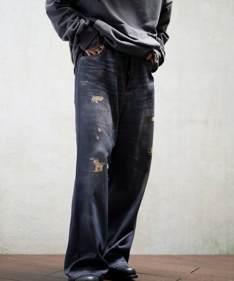 MB ULTIMATE FABRIC トロンプルイユワイドデニムパンツ